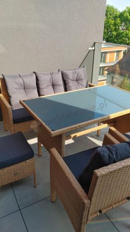 Zestaw mebli z technorattanu na taras Torino Dining – Yellow