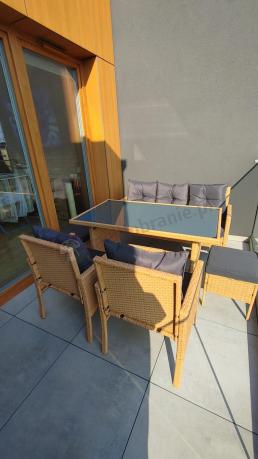Zestaw mebli z technorattanu na taras Torino Dining – Yellow