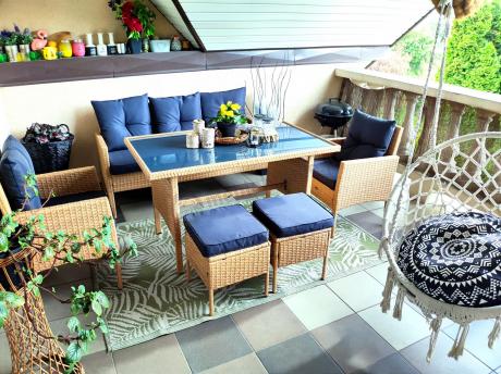 Zestaw mebli z technorattanu na taras Torino Dining – Yellow