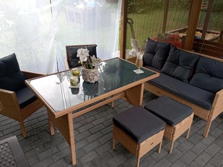 Zestaw mebli z technorattanu na taras Torino Dining – Yellow