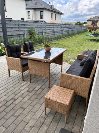 Zestaw mebli z technorattanu na taras Torino Dining – Yellow