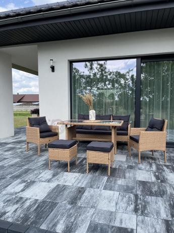 Zestaw mebli z technorattanu na taras Torino Dining – Yellow