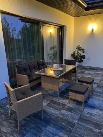 Zestaw mebli z technorattanu na taras Torino Dining – Yellow