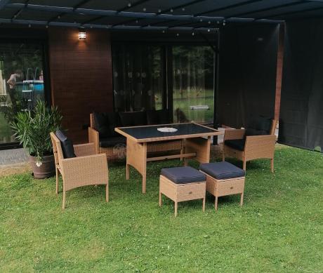 Zestaw mebli z technorattanu na taras Torino Dining – Yellow