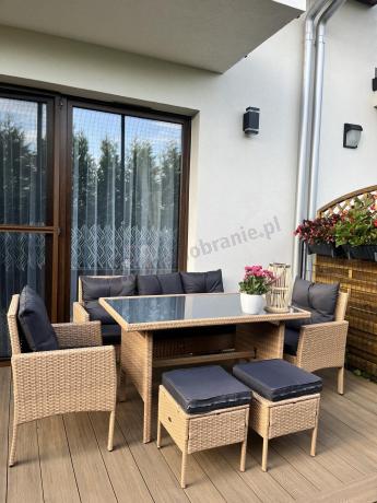 Zestaw mebli z technorattanu na taras Torino Dining – Yellow