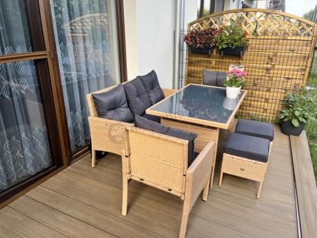 Zestaw mebli z technorattanu na taras Torino Dining – Yellow