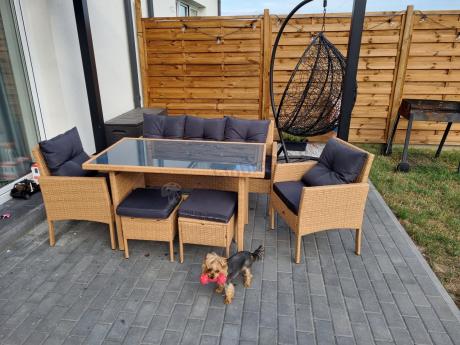 Zestaw mebli z technorattanu na taras Torino Dining – Yellow