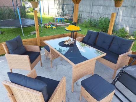 Zestaw mebli z technorattanu na taras Torino Dining – Yellow