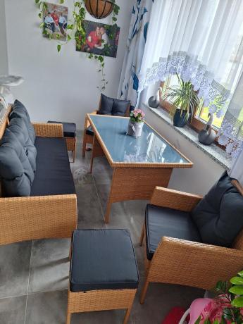 Zestaw mebli z technorattanu na taras Torino Dining – Yellow