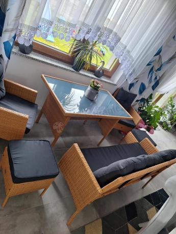 Zestaw mebli z technorattanu na taras Torino Dining – Yellow