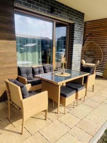 Zestaw mebli z technorattanu na taras Torino Dining – Yellow