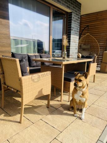 Zestaw mebli z technorattanu na taras Torino Dining – Yellow