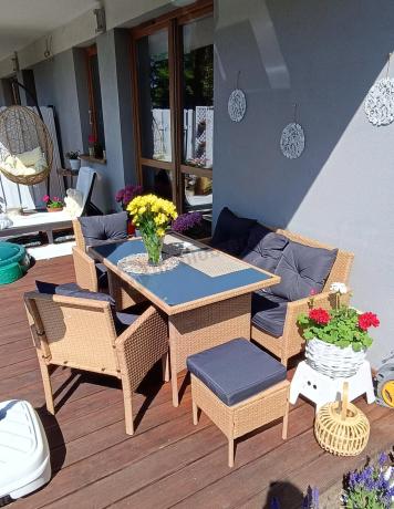 Zestaw mebli z technorattanu na taras Torino Dining – Yellow