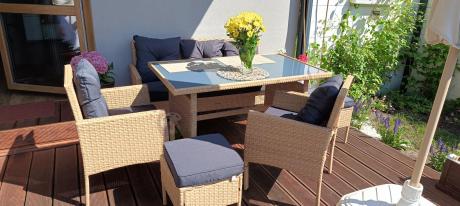 Zestaw mebli z technorattanu na taras Torino Dining – Yellow