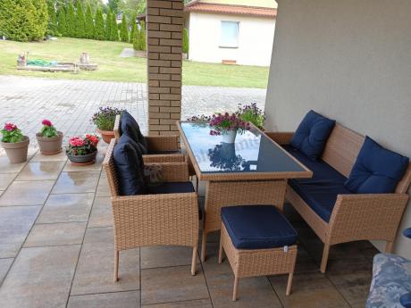 Zestaw mebli z technorattanu na taras Torino Dining – Yellow