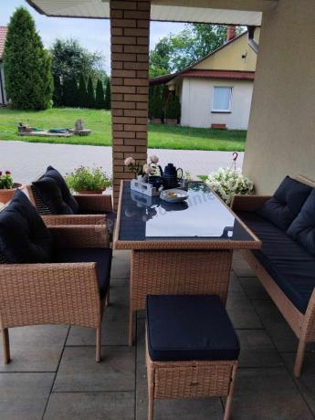 Zestaw mebli z technorattanu na taras Torino Dining – Yellow