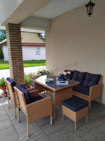 Zestaw mebli z technorattanu na taras Torino Dining – Yellow