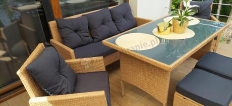 Zestaw mebli z technorattanu na taras Torino Dining – Yellow