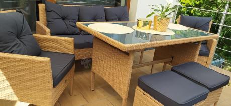 Zestaw mebli z technorattanu na taras Torino Dining – Yellow