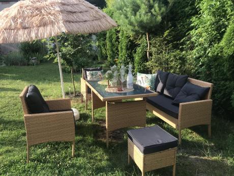 Zestaw mebli z technorattanu na taras Torino Dining – Yellow