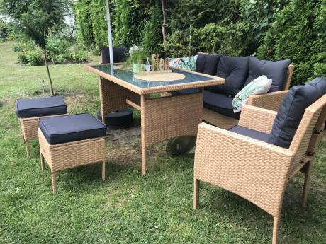 Zestaw mebli z technorattanu na taras Torino Dining – Yellow