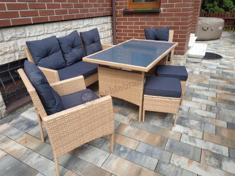 Zestaw mebli z technorattanu na taras Torino Dining – Yellow