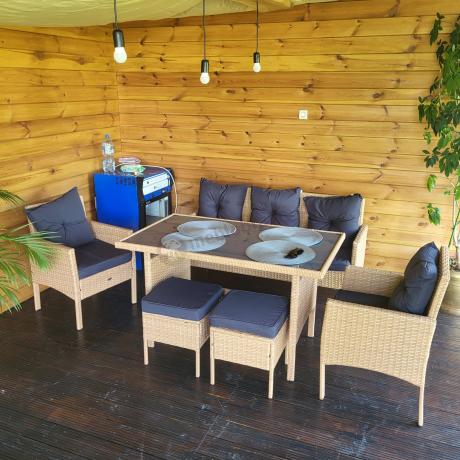 Zestaw mebli z technorattanu na taras Torino Dining – Yellow