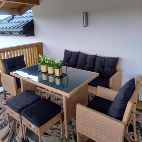 Zestaw mebli z technorattanu na taras Torino Dining – Yellow