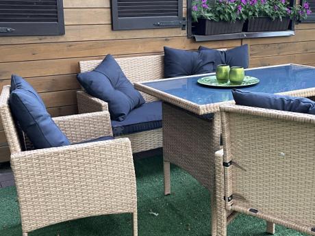 Zestaw mebli z technorattanu na taras Torino Dining – Yellow