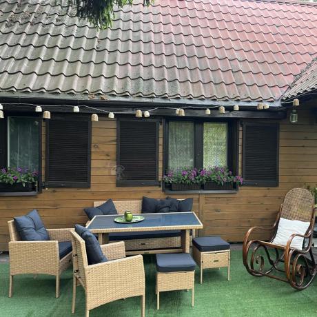 Zestaw mebli z technorattanu na taras Torino Dining – Yellow