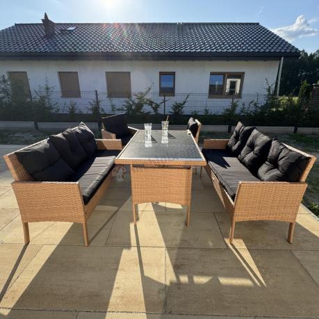 Zestaw mebli z technorattanu na taras Torino Grande – Naturalne, boho