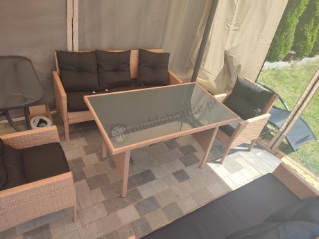 Zestaw mebli z technorattanu na taras Torino Grande – Naturalne, boho