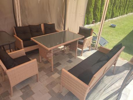 Zestaw mebli z technorattanu na taras Torino Grande – Naturalne, boho