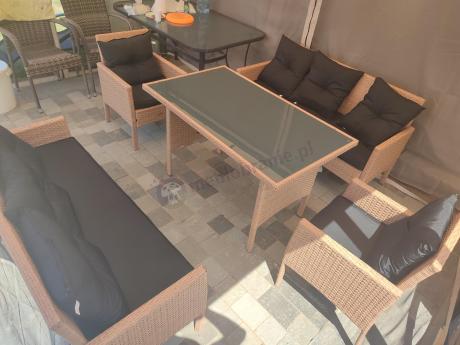 Zestaw mebli z technorattanu na taras Torino Grande – Naturalne, boho