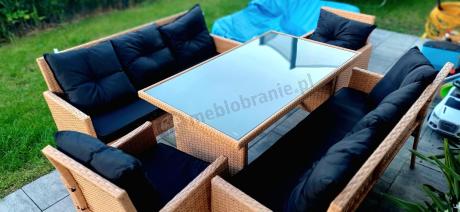 Zestaw mebli z technorattanu na taras Torino Grande – Naturalne, boho