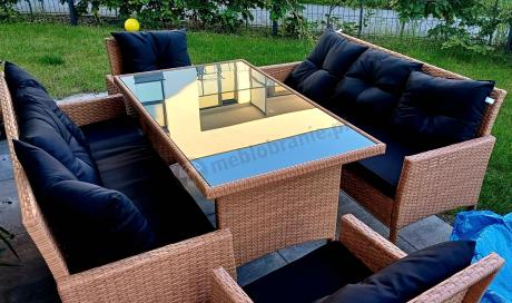 Zestaw mebli z technorattanu na taras Torino Grande – Naturalne, boho