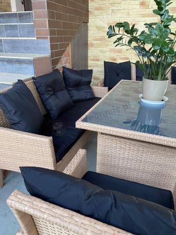 Zestaw mebli z technorattanu na taras Torino Grande – Naturalne, boho