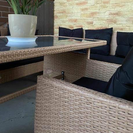 Zestaw mebli z technorattanu na taras Torino Grande – Naturalne, boho