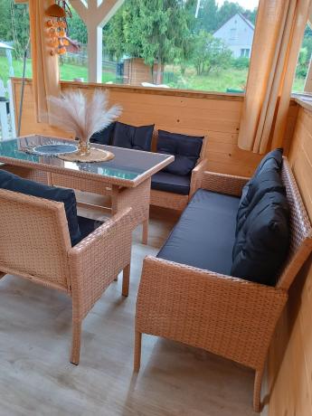 Zestaw mebli z technorattanu na taras Torino Grande – Naturalne, boho