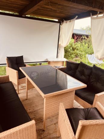 Zestaw mebli z technorattanu na taras Torino Grande – Naturalne, boho