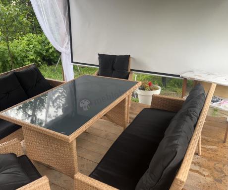 Zestaw mebli z technorattanu na taras Torino Grande – Naturalne, boho