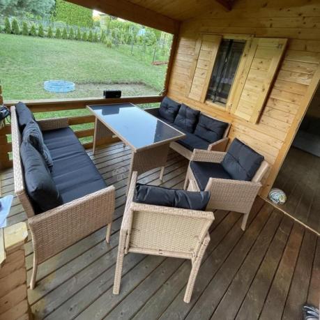 Zestaw mebli z technorattanu na taras Torino Grande – Naturalne, boho
