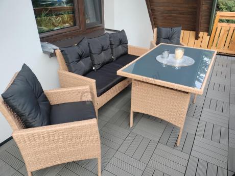 Zestaw mebli z technorattanu na taras Torino Grande – Naturalne, boho