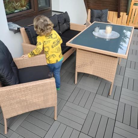 Zestaw mebli z technorattanu na taras Torino Grande – Naturalne, boho