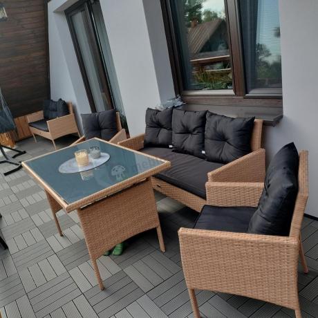 Zestaw mebli z technorattanu na taras Torino Grande – Naturalne, boho