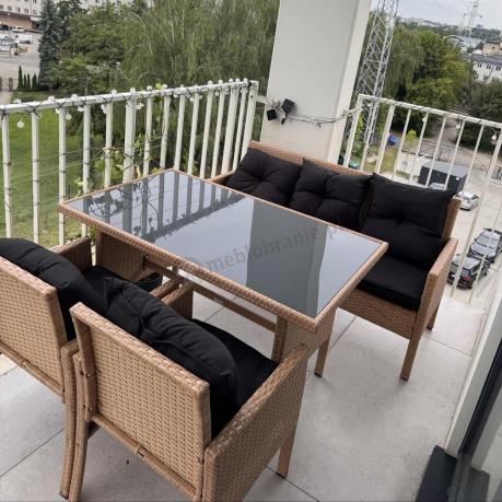 Zestaw mebli z technorattanu na taras Torino Grande – Naturalne, boho
