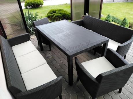 Zestaw na taras z wysokim stołem Meblobranie SFM brązowy