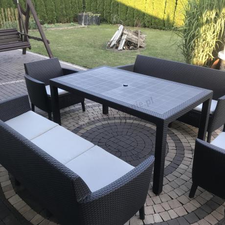 Zestaw na taras z wysokim stołem Meblobranie SFM brązowy