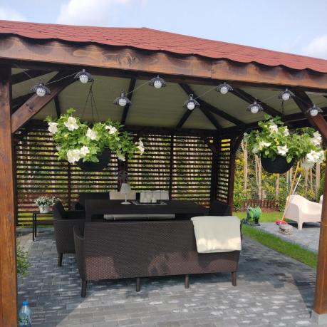 Zestaw na taras z wysokim stołem Meblobranie SFM brązowy