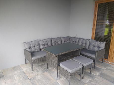 Zestaw narożnik ogrodowy z wysokim stołem Perata Corner – Anthracite